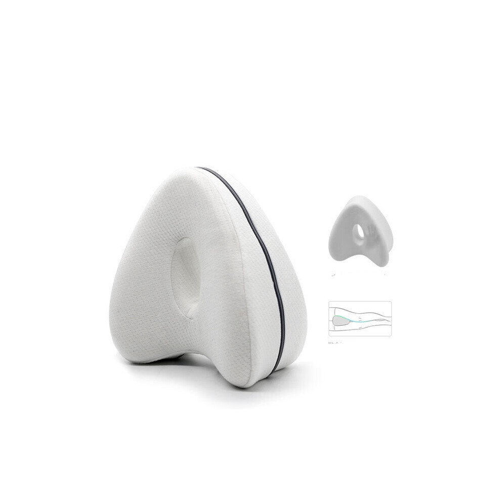 (White) Orthopedic knee pillow for Hip Pain Sciatica Memory Cushion Sleeping Support