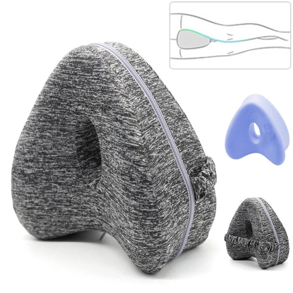 Greenzech (Black) Orthopedic Knee Pillow For Hip Pain Sciatica Memory Cushion Sleeping Support Black