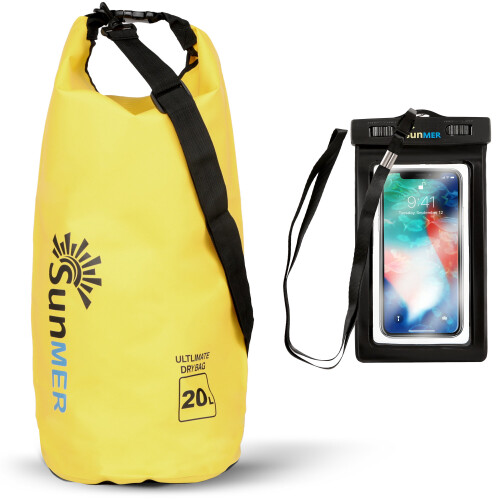 (20L, Yellow) SUNMER Waterproof Dry Bag with Phone Case