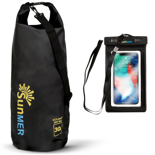 (30L, Black) SUNMER Waterproof Dry Bag with Phone Case