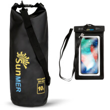 (10L, Black) SUNMER Waterproof Dry Bag with Phone Case
