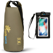 (30L, Army Green) SUNMER Waterproof Dry Bag with Phone Case