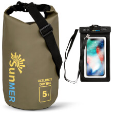 (5L, Army Green) SUNMER Waterproof Dry Bag with Phone Case