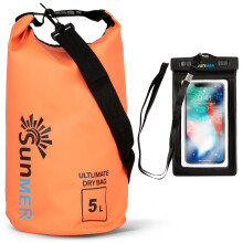 (5L, Orange) SUNMER Waterproof Dry Bag with Phone Case