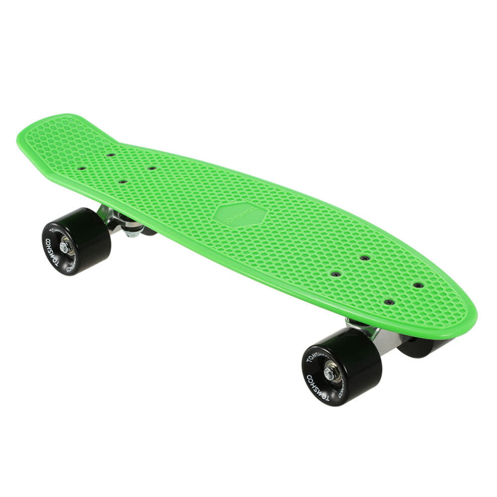 (Green) 22 Inch Skateboard Cruiser Board PU Wheels Skate Complete Deck