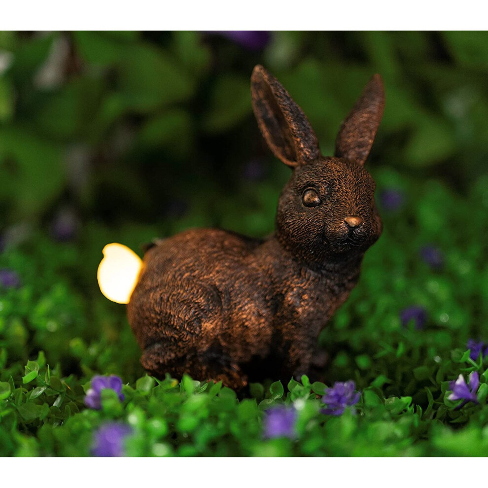 Solar LED Rabbit Statue Garden Ornament, Bunny Rabbit is Weatherproof