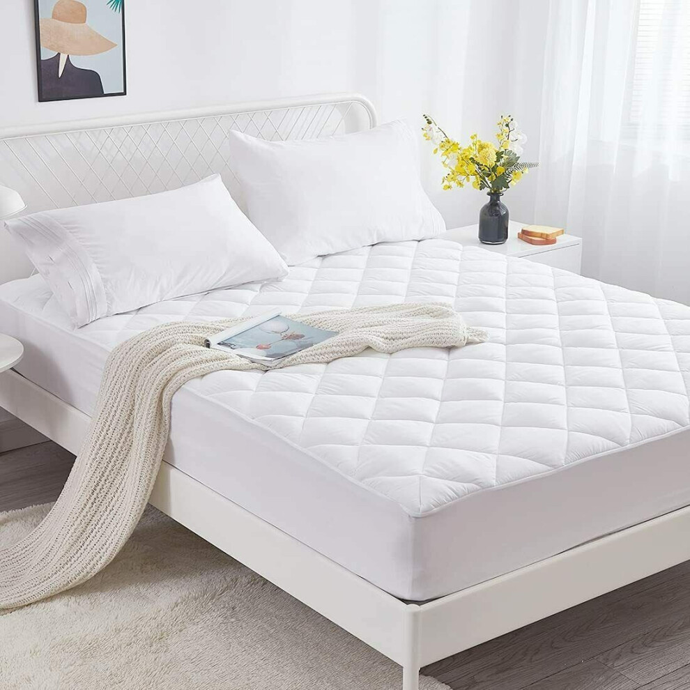 (Single) Extra Deep Quilted Mattress Bed Protector Topper