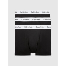 (M) Calvin Klein 3 Pack Cotton Stretch - Normal Rise Trunks ( Black)