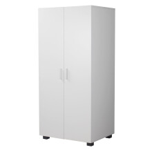 (White) Wooden 2 Door 2 Drawers Kids Wardrobe Hanging Bar
