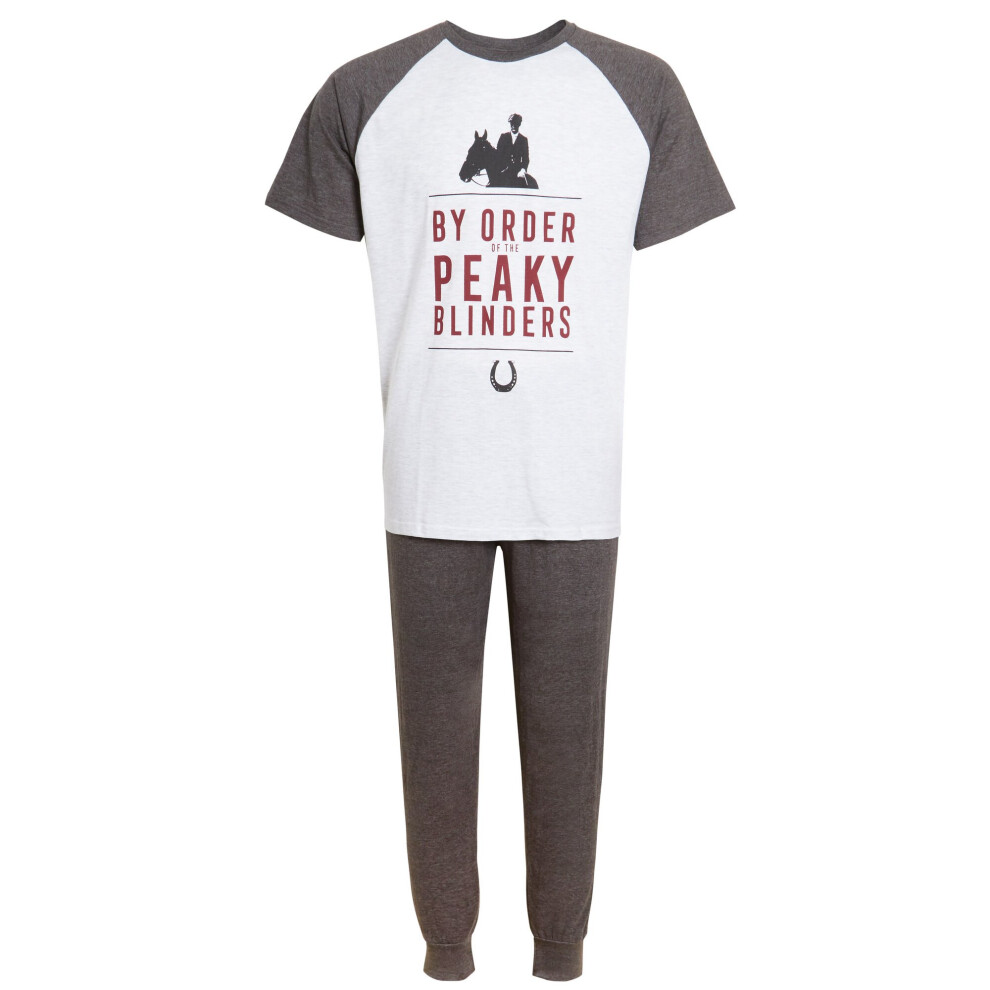 (XL) Mens Peaky Blinders Pyjamas Teens Short Sleeved T-Shirt + Lounge Pants Set Gift