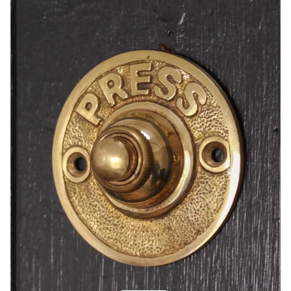 Door Bell Push Button Round Steampunk Solid Brass Wired 62 mm