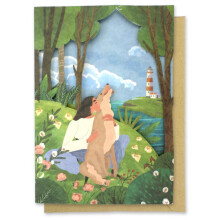 Paper Cut Art Seaside Dog Hugs Laser Cut Any Occasion Greeting Card By Alljoy Cards