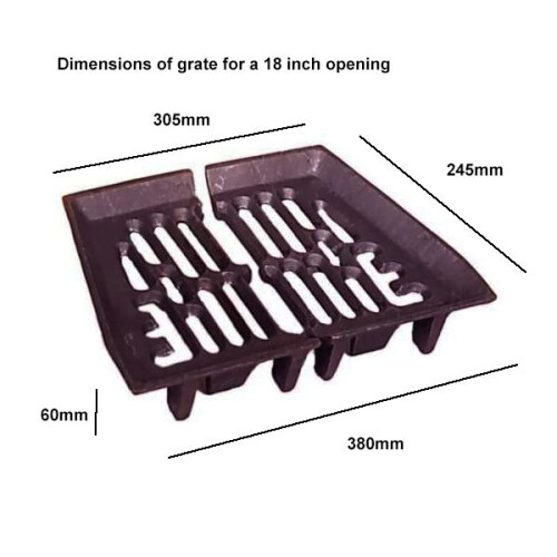 (18 Inch) Baxi Burnall Fire Grate Coal Log Burner Cast Iron