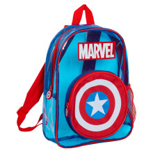 (One Size) Captain America Transparent Backpack Boys Swimming Bag Clear School Rucksack