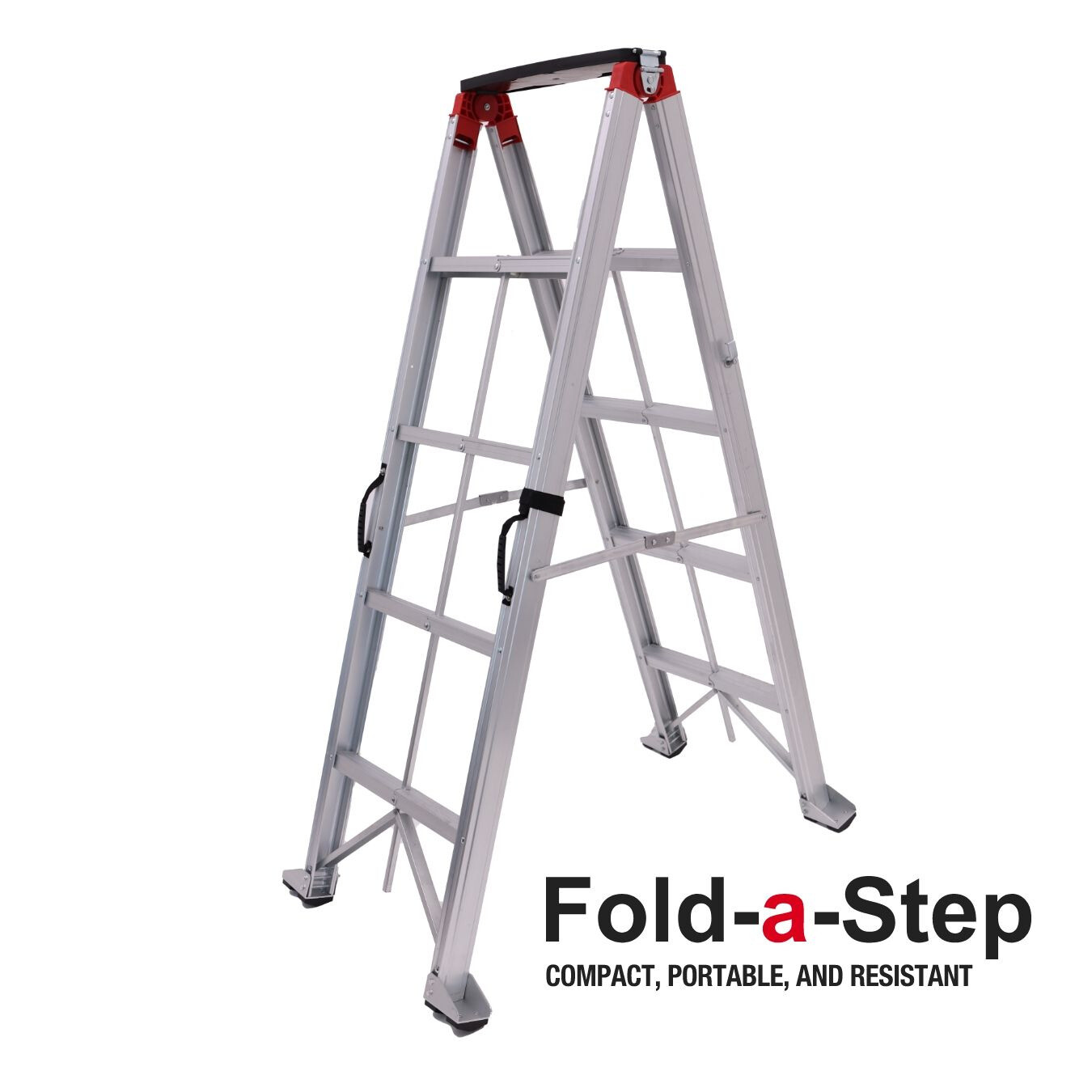 Fold A Step Ladder 3 Steps (112cm) Aluminium, foldable ladder with