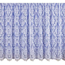 Kent White Net Curtain. 48(122cm) Drop in Luxury Victorian Lace Effect Damask Pattern. Sold by the Metre. by Maple Textiles