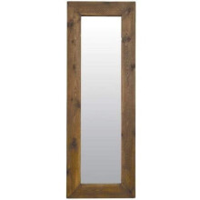 MirrorOutlet Large Solid Wood Oak Stained 4 inch Frame Dress Wall Mirror 4ft8 x 1ft8,Brown,UA015-1