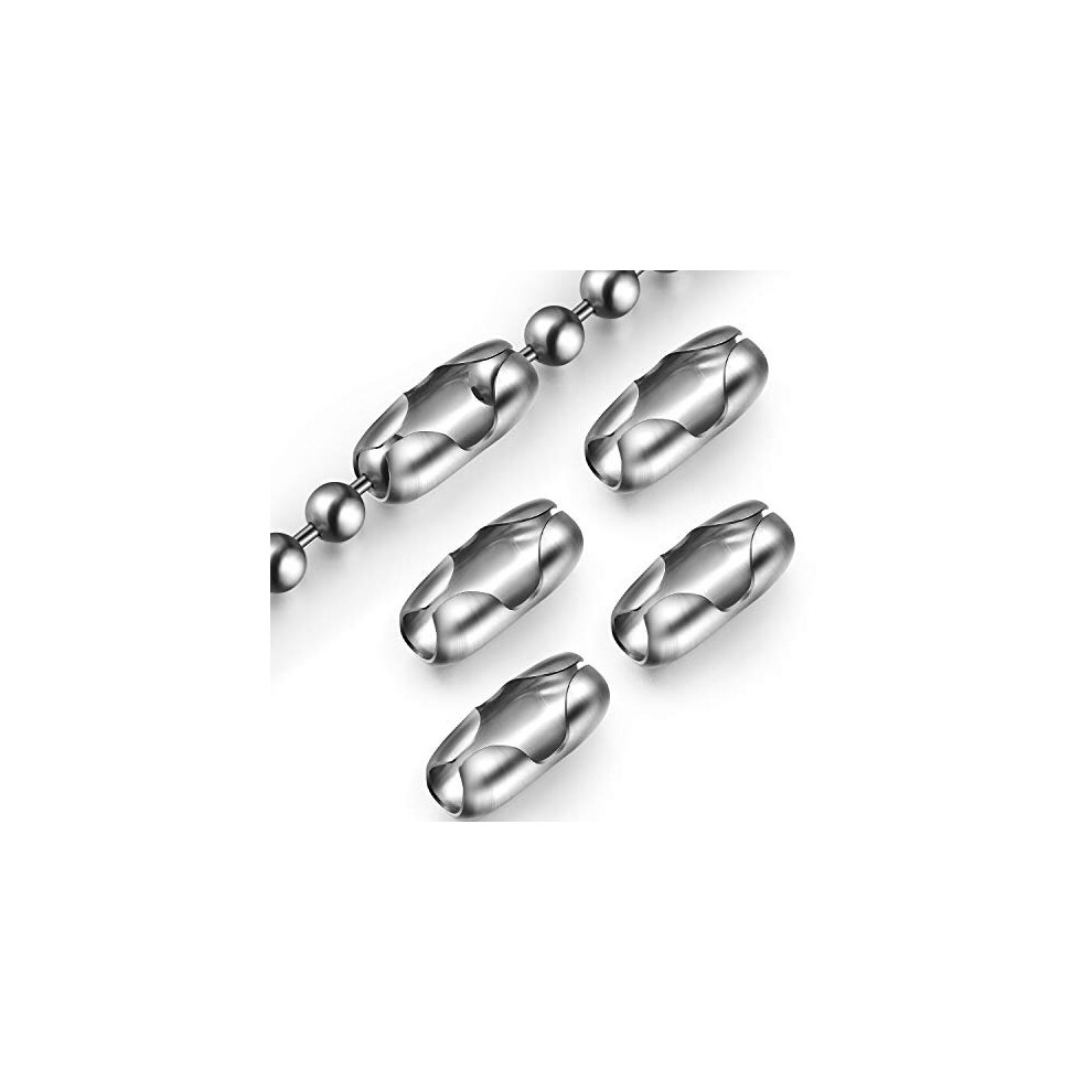 Pangda 20 Pack Replacement Vertical Roman Roller Blind Ball Chain Cord Connector Clips (Stainless Steel)