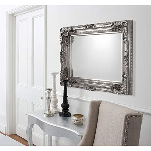 Carved Louis Mirror Silver Frame Wall Hallway Living Room 1
