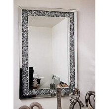 Large Jewel Wall Mirror Loose Diamante New Crystal Square Decor Mirror Gift 90Cm X 60Cm
