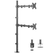 VIVO Extra Tall Vertically Stacked Dual Monitor Desk Mount Stand with 39 inch Stand-up Pole, Fully Adjustable Extended Arms, Fits 2 Screens up to
