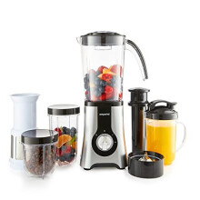 Emperial 4 in 1 Blender Multifunctional Smoothie Maker, Juicer, Grinder & Ice Crusher 220W | 1L Blending Jug, 500ml Smoothie Jug and Travel Mugs