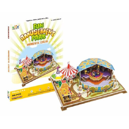 3D Puzzle Building Set Fun Amusement Park Series Create A Pirate Ship - Circus