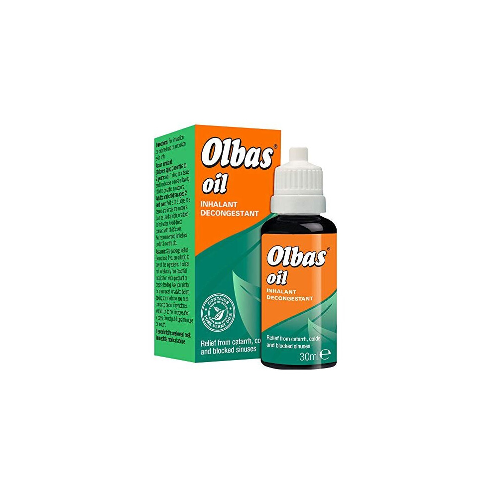 Olbas Oil 30ml - Inhalant Decongestant Oil - Relief from Catarrh, Colds & Blocked Sinuses