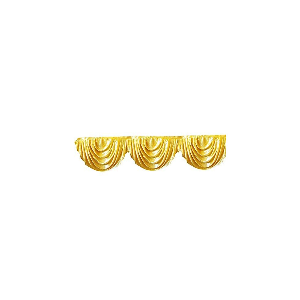 Detachable SWAG 3m Long For Hook and loop fastening Stage Curtain Table Skirt Wedding Backdrop Lambrequin (GOLD, 1 PC)