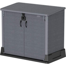 Duramax Cedargrain StoreAway 850L Plastic Garden Storage Shed - Outdoor Lockable Storage Shed Durable & Strong Construction Ideal for Tools, B