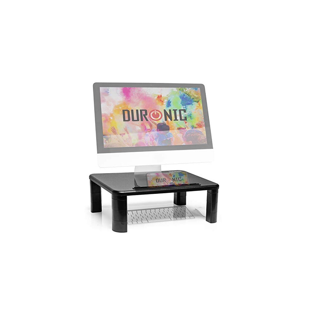 Duronic Monitor Stand Riser Dm055 | Laptop And Screen Stand For Desktop | Wooden | Support For A Tv Or Pc Computer Monitor | Ergonomic Offi Black 5060184209472