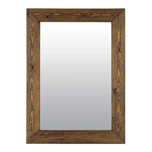 MirrorOutlet Large Rustic Solid Wood Wall Mirror 3Ft2 X 2Ft6 (96cm X 76cm), 93x68