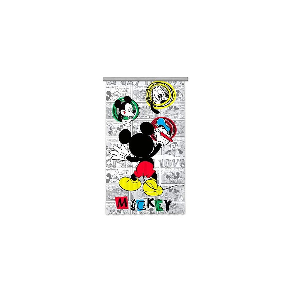 Disney AG Design Mickey Mouse Kids Curtains/3D Photo Print, Polyester, Multi-Colour, 140 x 245 cm