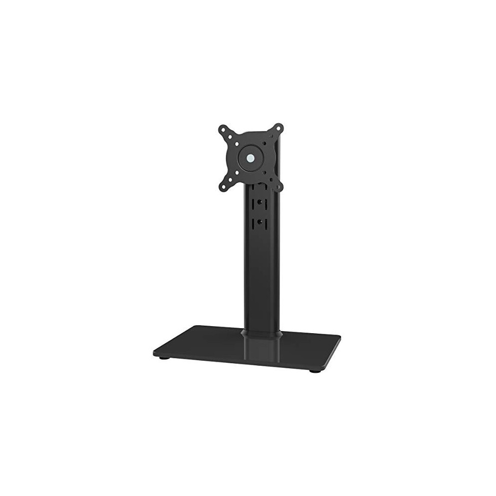 Single LCD Computer Monitor Free-Standing Desk Stand Riser for 13 inch to 32 inch Screen with Swivel, Height Adjustable, Rotation, Holds One (1)