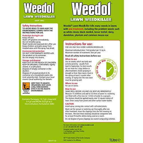 Weedol Weedol 1 litre Lawn Weed Killer Concentrate Liquid 1
