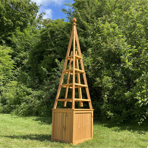 Selections Wooden Garden Obelisk Planter with Liner 1