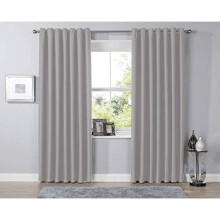 Luxury Blackout Eyelet Top Curtains Black Out Thermal Ring Top Curtain Pair Window Treatment Living Room Bed Room Curtains (46" (Width) x 54