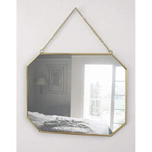 GreyZouq Gold Coloured Rectangular Small Wall Mirror