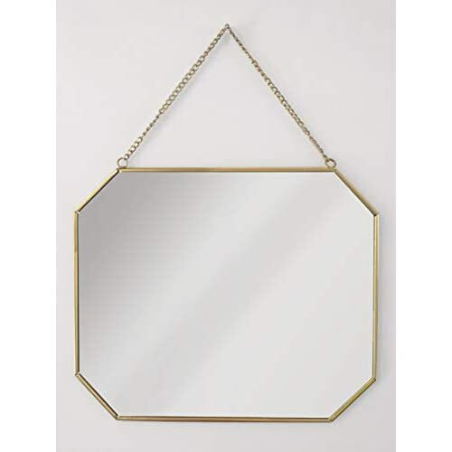 GreyZouq Gold Coloured Rectangular Small Wall Mirror 1