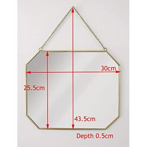 GreyZouq Gold Coloured Rectangular Small Wall Mirror 2