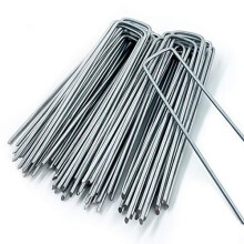 AGAKY Anti-Rust Garden Securing Pegs,Multi-purpose Ground Pegs,Artificial Grass Pegs U-shaped Garden Pegs for Membrane,Netting,Weed Fabric,L