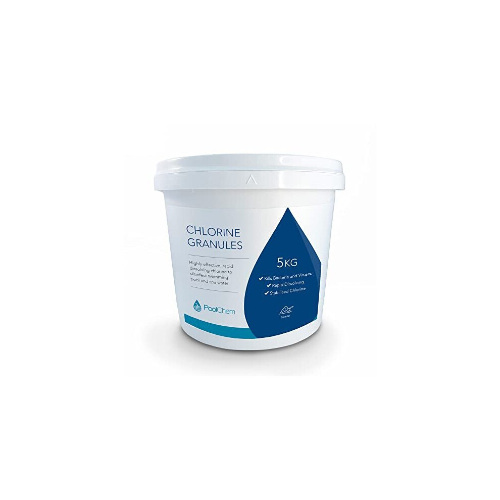 PoolChem - Chlorine Granules 5kg - Chlorine Granules for hot tubs, spa and swimming pools.