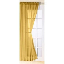 Mirabel Plain Trent Ochre Gold voile net curtain panel 59x54 inches drop (150cm x 137cm) approx plain slot top traditional sheer elegant One