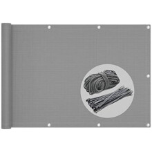 VOUNOT Balcony Privacy Screen, 90x600cm, HDPE Balcony Cover, Wind and UV Protection, Weatherproof, Grey