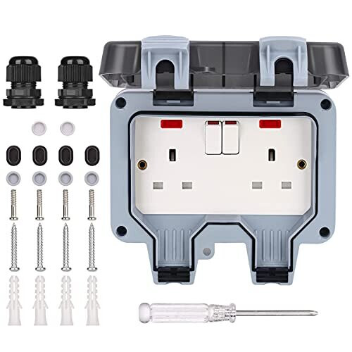 Outdoor Socket Waterproof Outdoor Plug Sockets Double Socket Outside ...