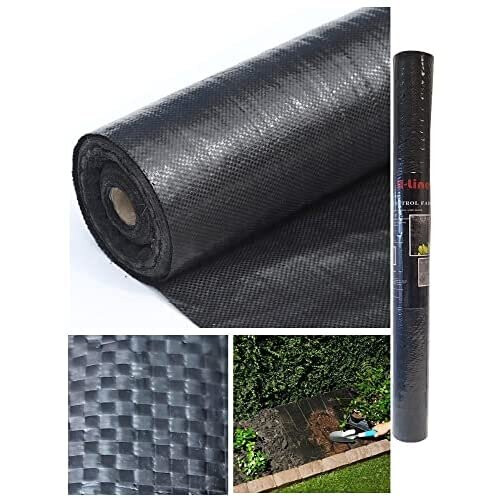 H-LINE 1 Roll of 25m x 1m 100GSM Weed Control Fabric Membrane Ground ...