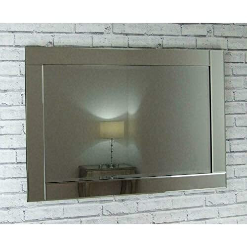 Large Chloe Silver Glass Frame Rectangle Bevelled Modern Wall Mirror 90x60cm Decor mirror Gift 2