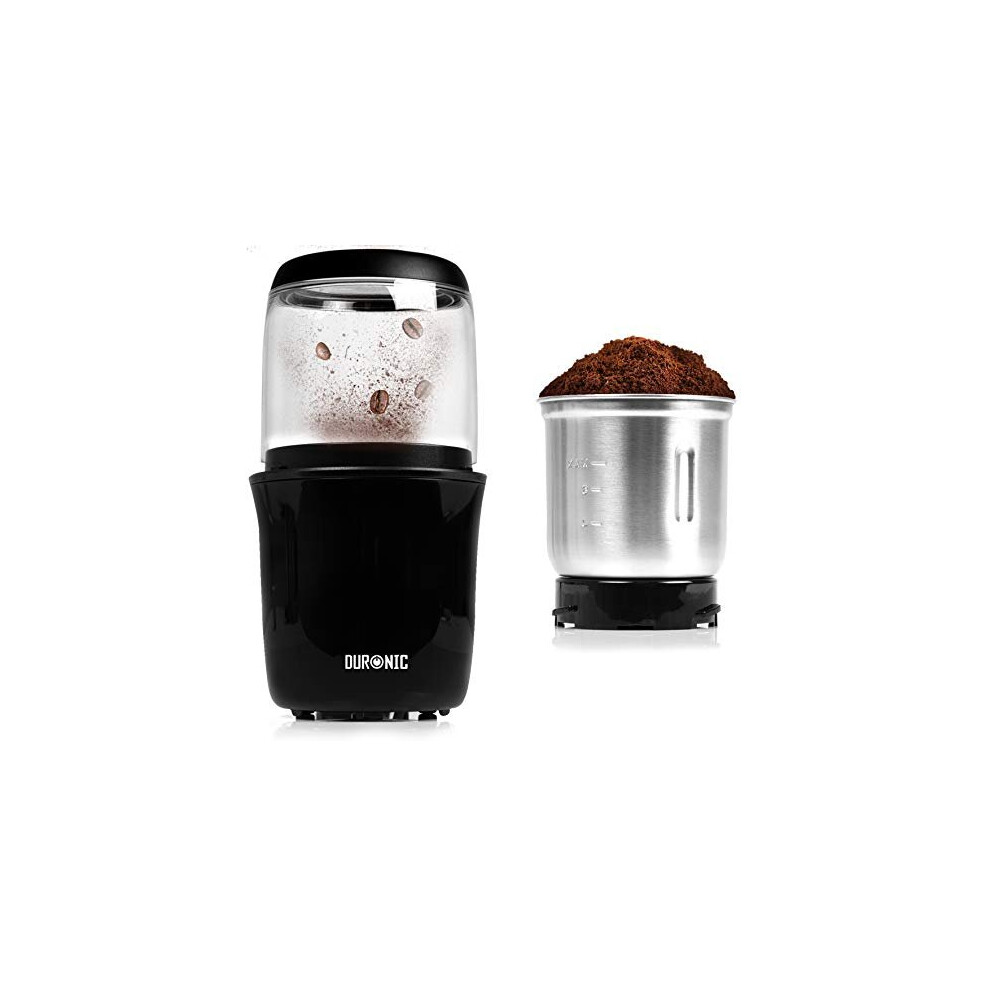 Duronic Electric Blade Coffee Grinder CG250 | 250W Motor | Grinding Mill | Nuts, Spice, Herb, Seed, Bean, Cappuccino | 75g Capacity | Stainless-S