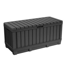 Keter Kentwood 90 Gallon Resin Deck Box-Organization and Storage for Patio Furniture Outdoor Cushions, Throw Pillows, Garden Tools and Pool Toys,