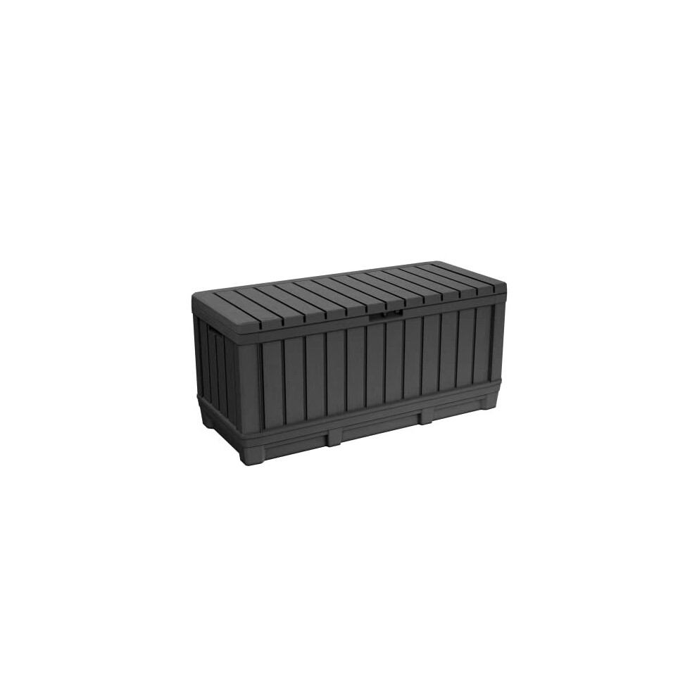 Keter Kentwood 90 Gallon Resin Deck Box-Organization and Storage for Patio Furniture Outdoor Cushions, Throw Pillows, Garden Tools and Pool Toys,
